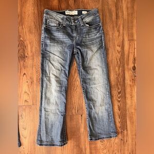 BKE Jeans Womens 28L Blue Scarlett Slim Boot Stretch Low Rise Dark Wash Denim